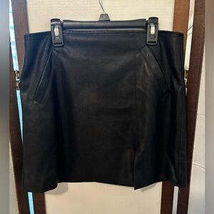 Olivaceous Faux Black Leather Skirt - Size Medium